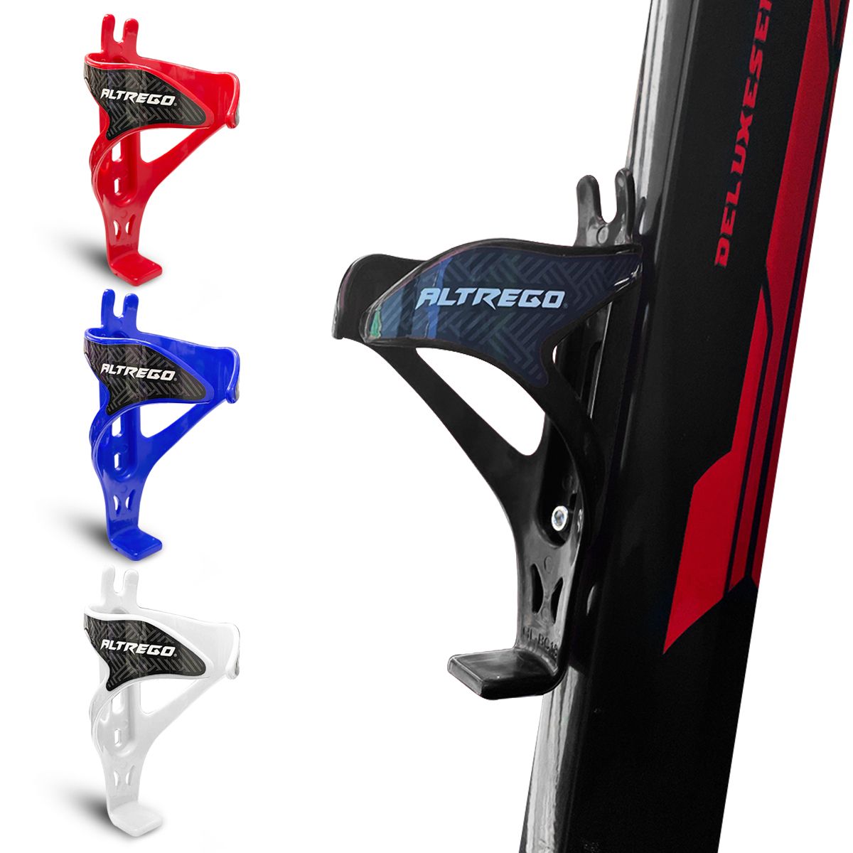 PORTA BOTELLA AERODINÁMICA DE PLÁSTICO NEGRA